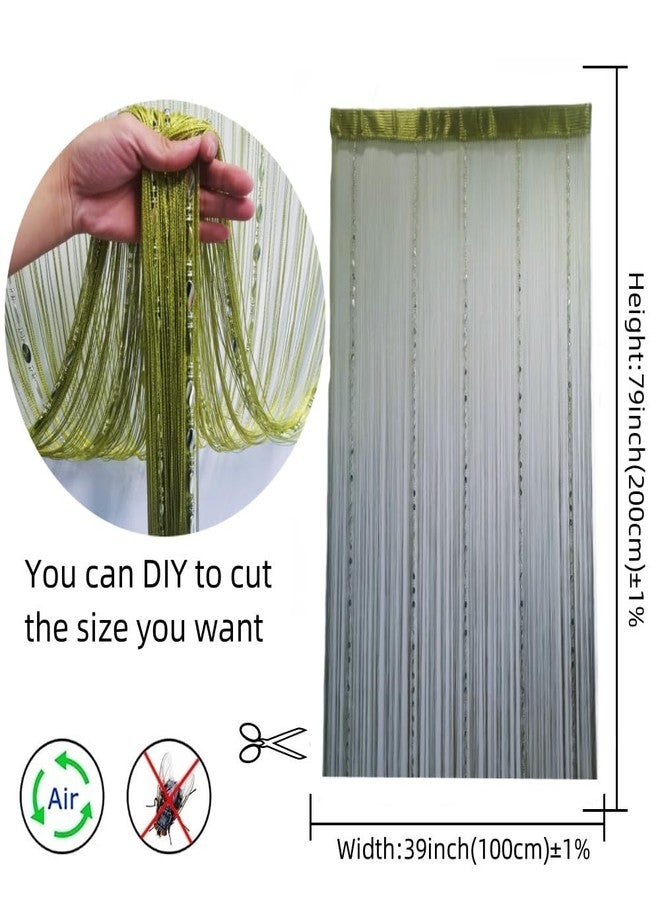 ave split 100cmX200cm Decorative Door String Curtain Beads Wall Panel Fringe Window Room Divider Blind for Coffee House Restaurant Parts Door Divider Tassel Screen Decoration (Grass green25) - Image 5