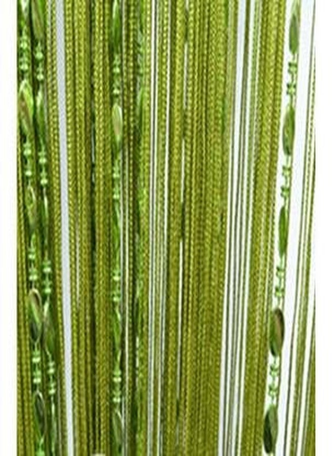 ave split 100cmX200cm Decorative Door String Curtain Beads Wall Panel Fringe Window Room Divider Blind for Coffee House Restaurant Parts Door Divider Tassel Screen Decoration (Grass green25) - Image 2