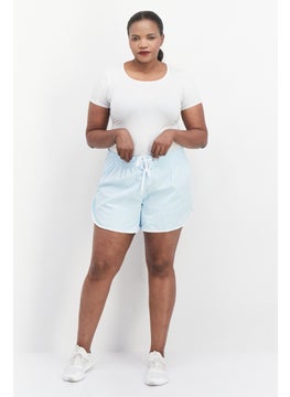 adidas Originals Women Sportswear Fit Training Shorts, Light Blue  - Image 4