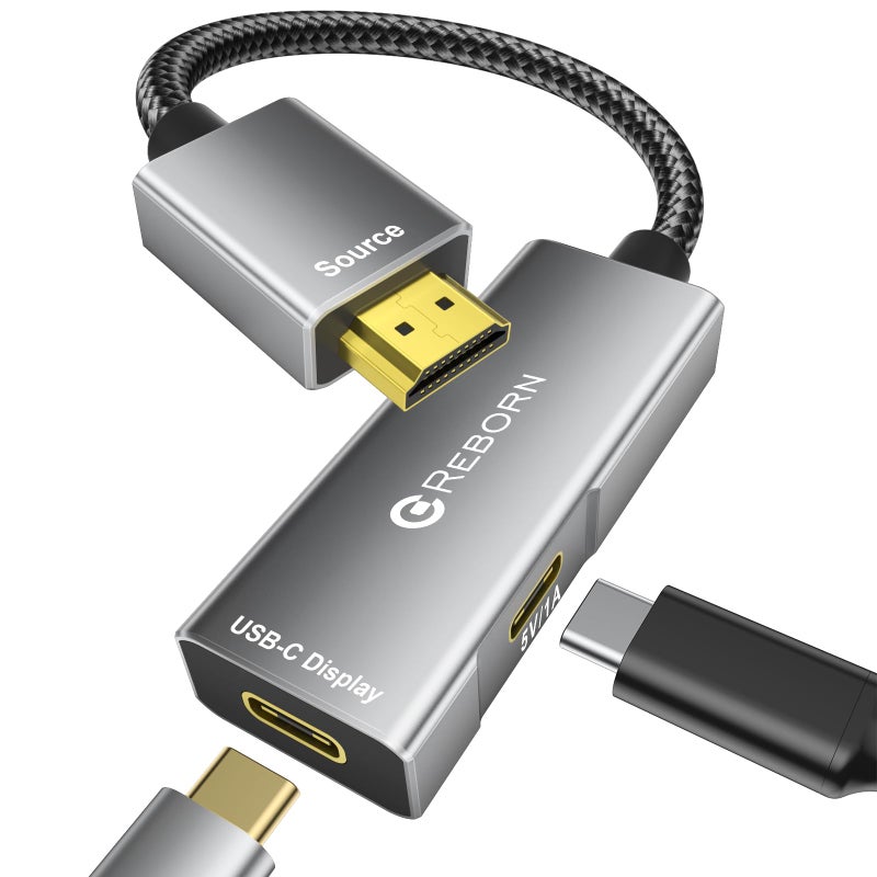 Reborn HDMI to USB C Adapter 4K 60Hz | Uni-Directional HDMI Source to Type-C Display Adapter for AR Glasses XREAL Oneã€Air 2 Pro/VITURE Pro/RayNeo Air 2s/Rokid,PS5,Portable Monitors - Image 1