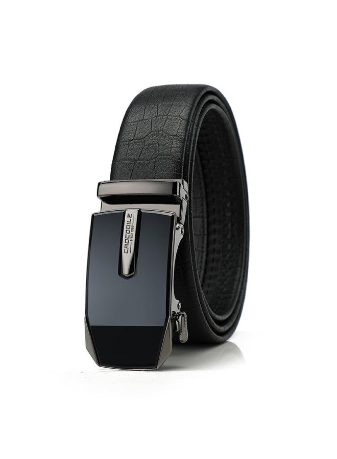 Crocodile New Year Gift, Solid Wood Gift Box, Men's Automatic Buckle Belt, Light Luxury Top-grain Leather, Crocodile Pattern Waistband - Image 2