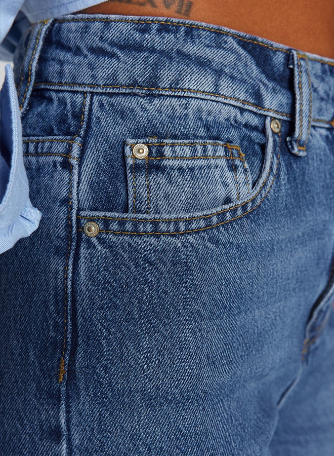 trendyol Dark Blue High Waist Mom Jeans - Image 5
