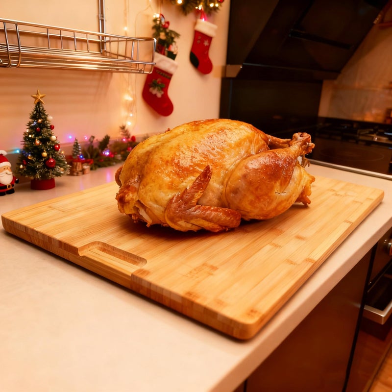 Utoplike Extra Large Cutting Board for kitchen, 30 x 20 Inch Bamboo Chopping Boards, Wood Stove Top Cover, Over the Sink Butcher Block with Juice Groove for Turkey, Meat, Vegetables, BBQ, 1"Th - Image 4