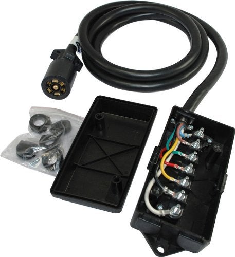 Conntek 7 Way Plug Inline Trailer Cord with 7-Gang Junction Box (Black, 8-Feet) - Image 4