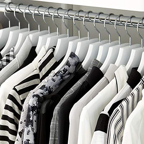 Evolluxi Lotus Wooden Hangers, Solid Wood Shirt Hangers,Dress Coat Jacket Clothes Hangers,with Extra Smooth Finish, 360 Degree Swivel Hook(Retro) (White, 30) - Image 3