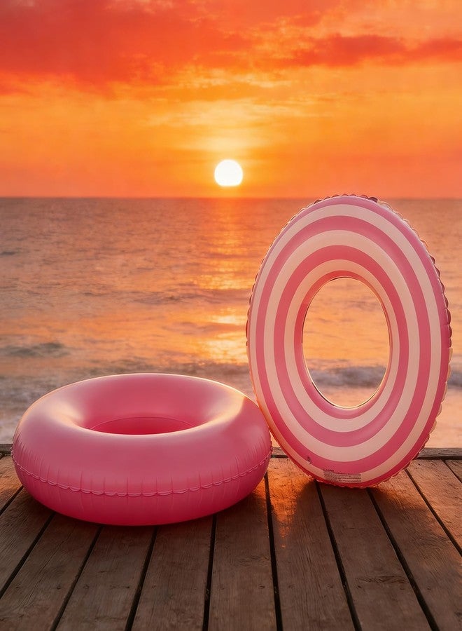 WAYTOSUC 2PCS Floats for Adults Rings Lollipop Striped Pool Float Large Swim Ring for Adults,35 Inch Classic Striped Teens Adult Inner Tubes Summer Beach Bachelorette Party (Pink Lollipop,2) - Image 5