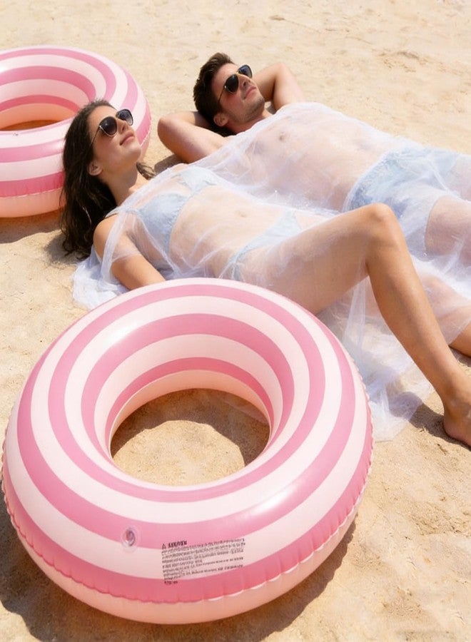 WAYTOSUC 2PCS Floats for Adults Rings Lollipop Striped Pool Float Large Swim Ring for Adults,35 Inch Classic Striped Teens Adult Inner Tubes Summer Beach Bachelorette Party (Pink Lollipop,2) - Image 4