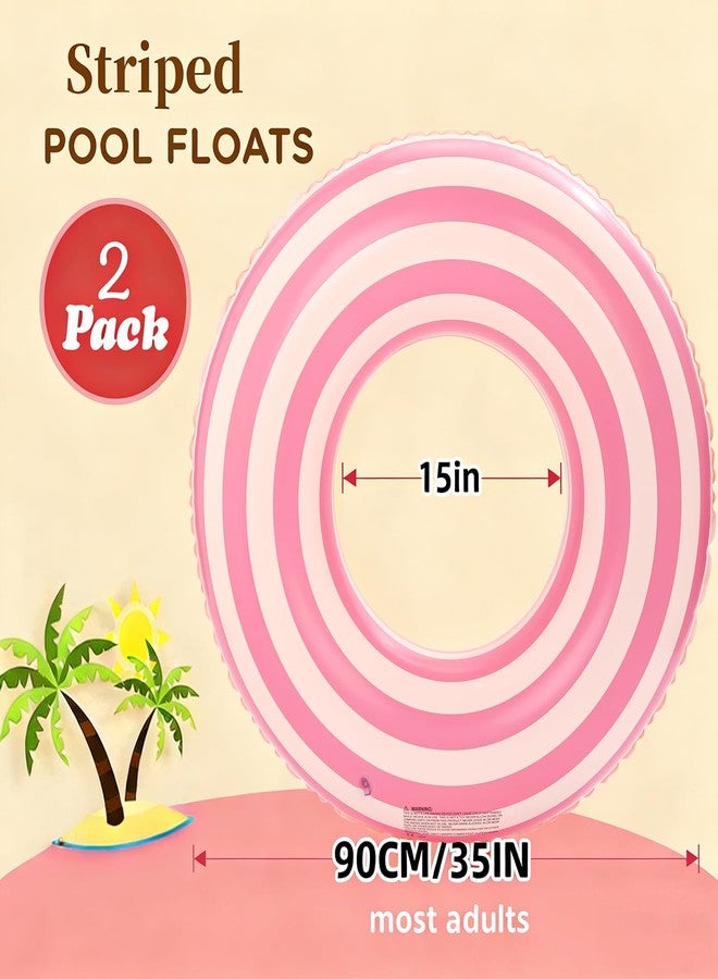 WAYTOSUC 2PCS Floats for Adults Rings Lollipop Striped Pool Float Large Swim Ring for Adults,35 Inch Classic Striped Teens Adult Inner Tubes Summer Beach Bachelorette Party (Pink Lollipop,2) - Image 2