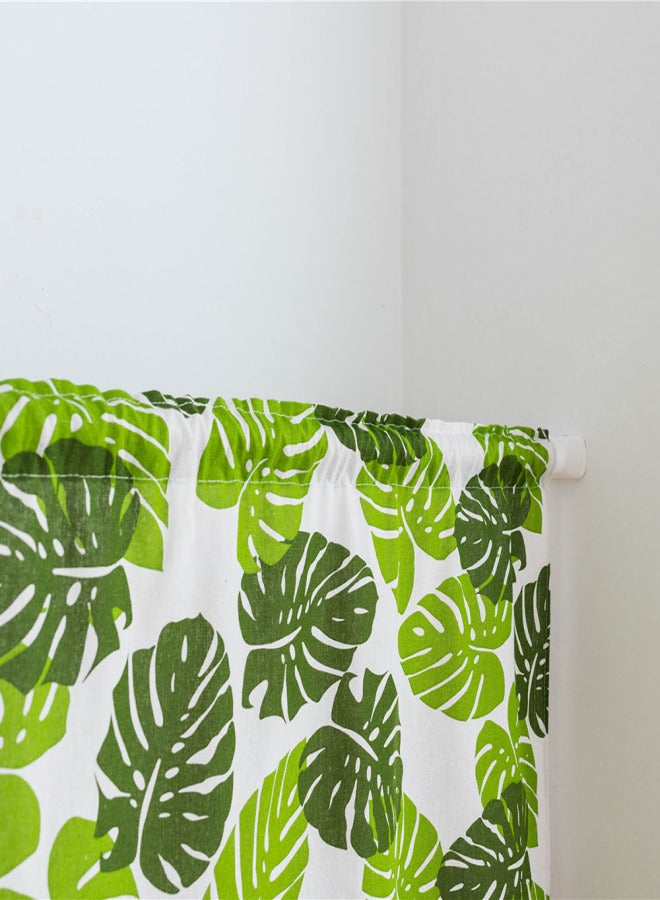 Valance Green Banana Leaf Printing Blackout Window Curtain Valances Short Semi-Sheer Curtains Rod Pocket Window Drapes 18"X59" - Image 5