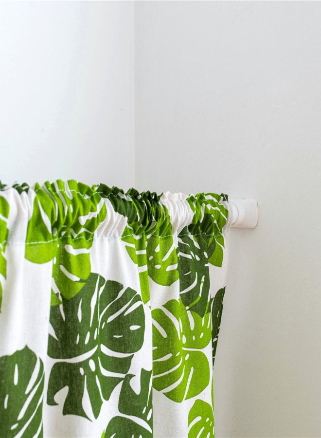 Valance Green Banana Leaf Printing Blackout Window Curtain Valances Short Semi-Sheer Curtains Rod Pocket Window Drapes 18"X59" - Image 3