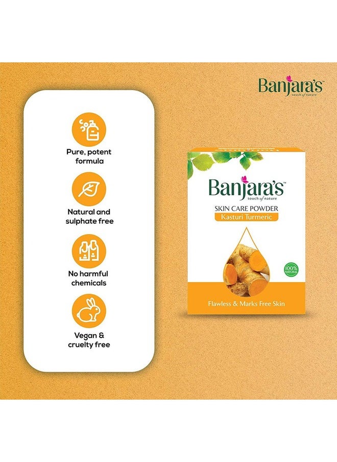 Banjara's Kasthuri Manjal Skin Care Powder - Flawless & Marks Free Skin - Natural Anti-bacterial Product - 100 grams  - Image 3