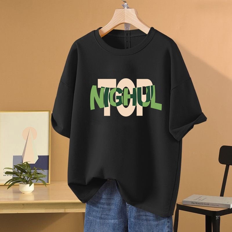 2026 Summer New High-End Brand Pure Cotton Short-Sleeve T-Shirt for Women, Loose Plus-Size Slimming Korean Style Casual Top Trendy - Image 5