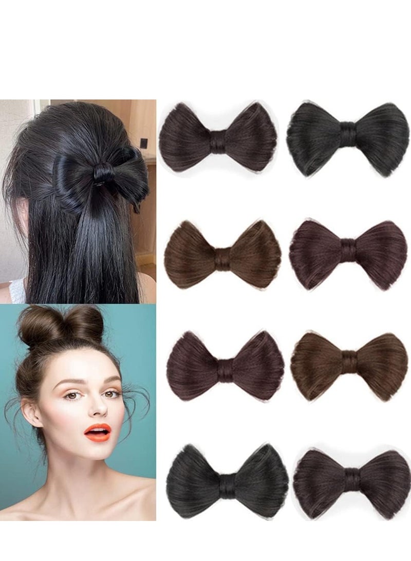 SYOSI 4 Colors Bow Clips wig Natural Fake Hair Extensions Curly Ponytails Bows Princess Dress Up Headdress Horsetail Accessories Styling Tools For Girl Women  - Image 3
