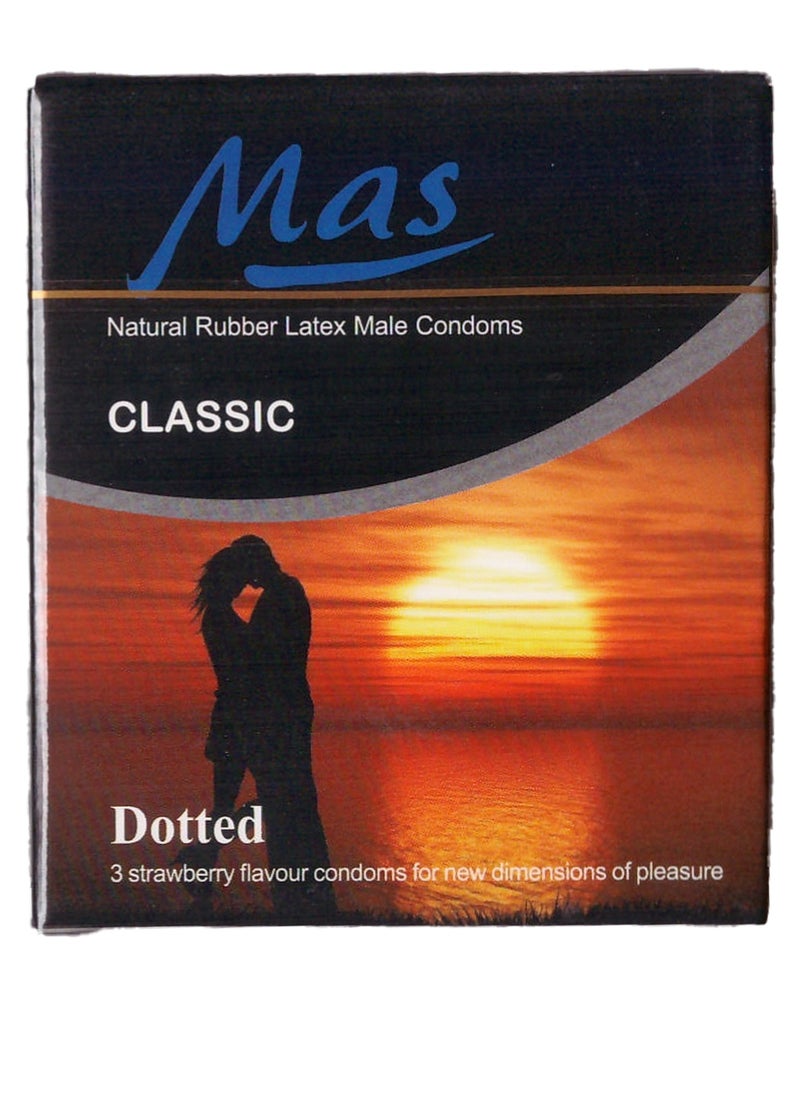 MAS MAS Classic Dotted Natural Latex Condoms, Pack of 4 Pack of 3 condoms  - Image 2