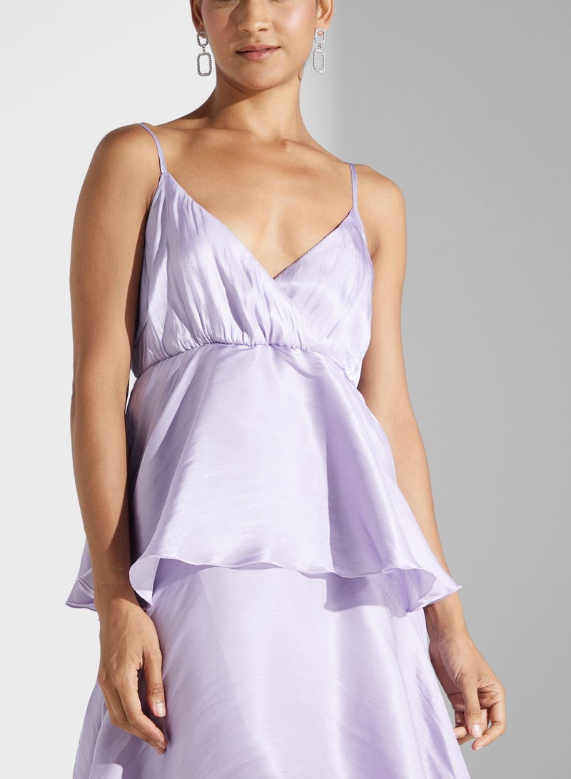 YAS Tiered Lavender Dress - Image 3