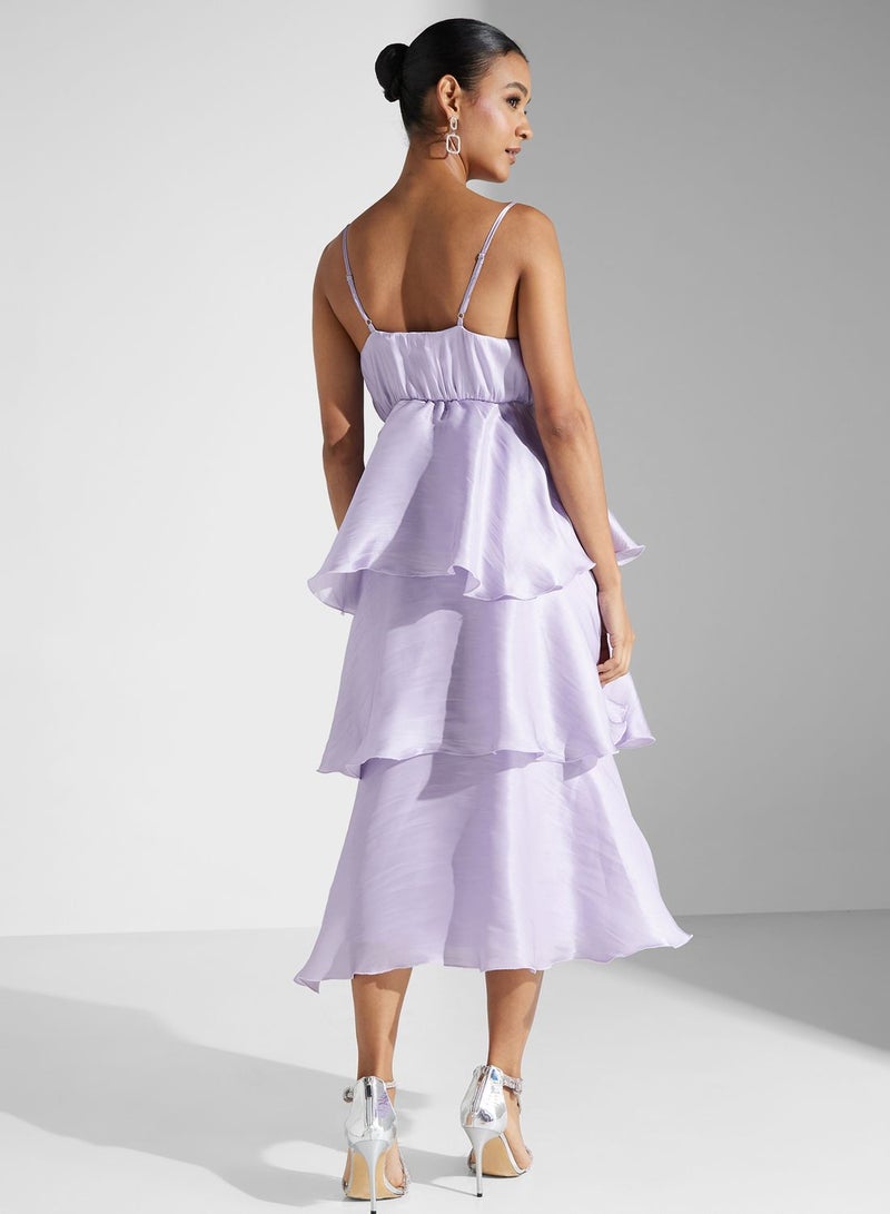 YAS Tiered Lavender Dress - Image 2