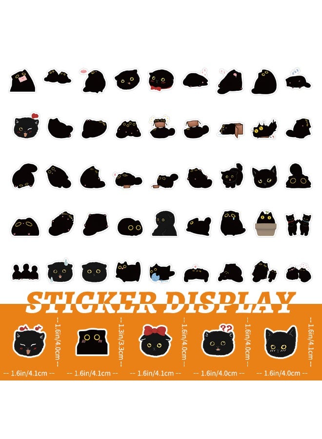 قوس قزح أورينبو 100 قطعة من ملصقات القطط السوداء اللطيفة صغيرة الحجم من الفينيل المقاوم للماء لزجاجة المياه والكمبيوتر المحمول وسجل القصاصات والمزيد - Image 3