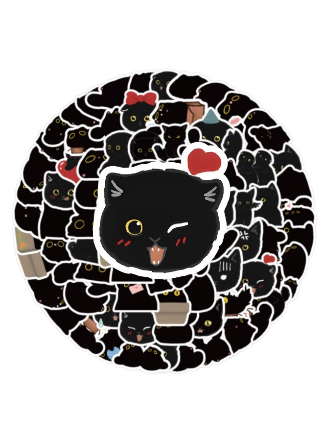 قوس قزح أورينبو 100 قطعة من ملصقات القطط السوداء اللطيفة صغيرة الحجم من الفينيل المقاوم للماء لزجاجة المياه والكمبيوتر المحمول وسجل القصاصات والمزيد - Image 5