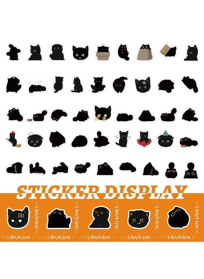 قوس قزح أورينبو 100 قطعة من ملصقات القطط السوداء اللطيفة صغيرة الحجم من الفينيل المقاوم للماء لزجاجة المياه والكمبيوتر المحمول وسجل القصاصات والمزيد - Image 2