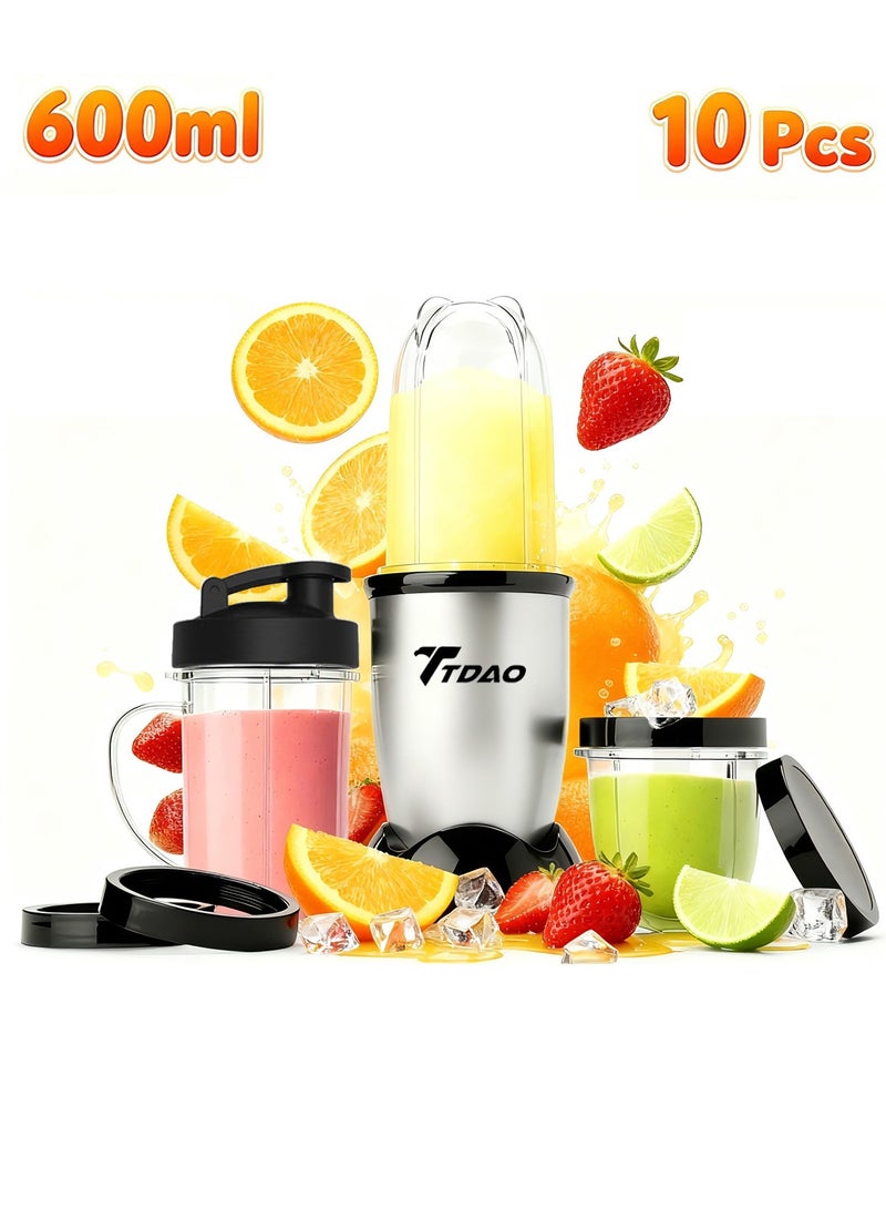 تداو خلاط/نظام خلط/عصارة عالي السرعة مكون من 10 قطع مع 3 أكواب مختلفة، خلاطات وعصارة بحجم شخصي - Image 1