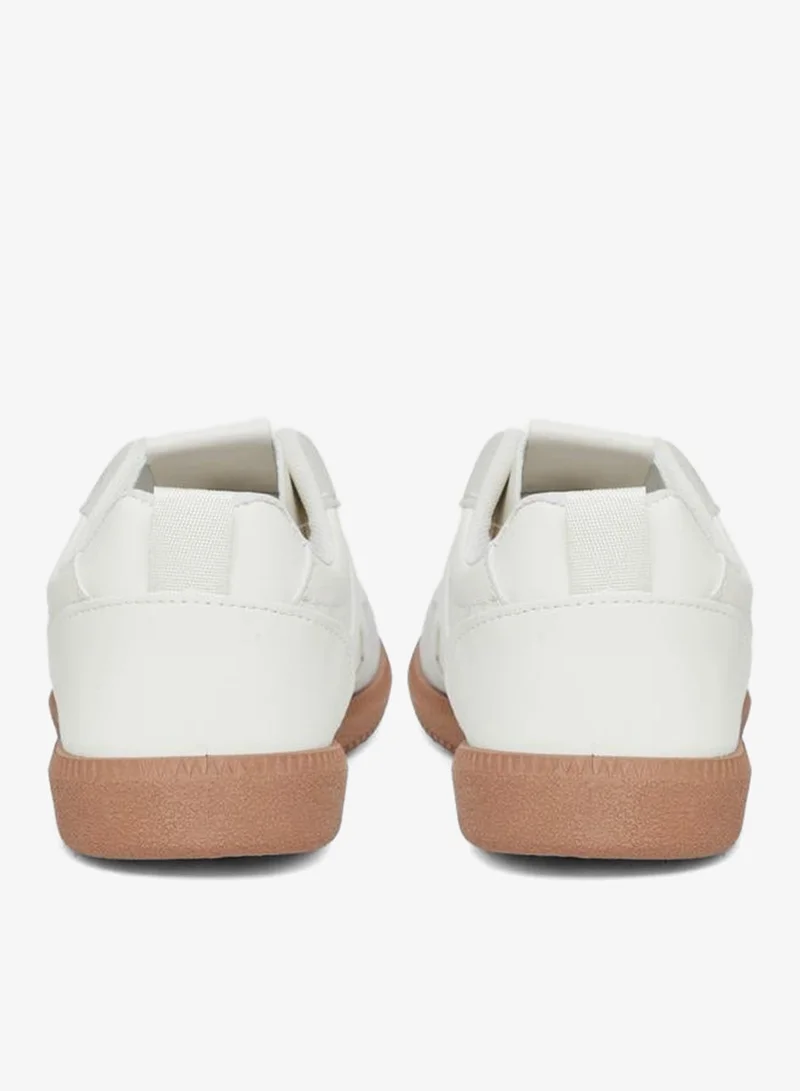 Styli Active White Panelled Laced Up Sneakers for Women | Best Price UAE