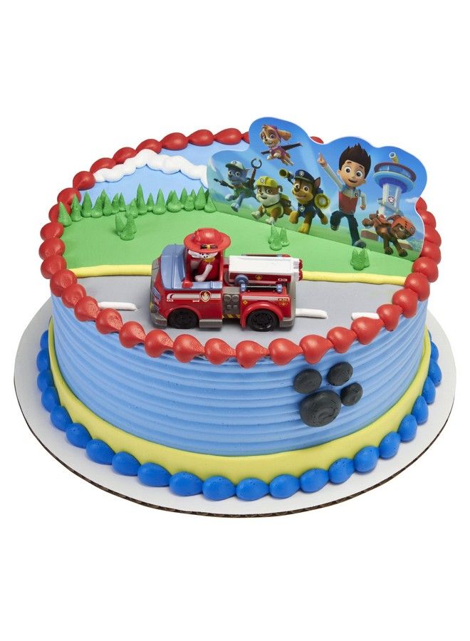 DecoPac Decoset® Paw Patrol Just Yelp For Help Cake Topper, 2Piece Decorations With Marshall In Fire Engine And Background For Fun After The Birthday Party - Image 4