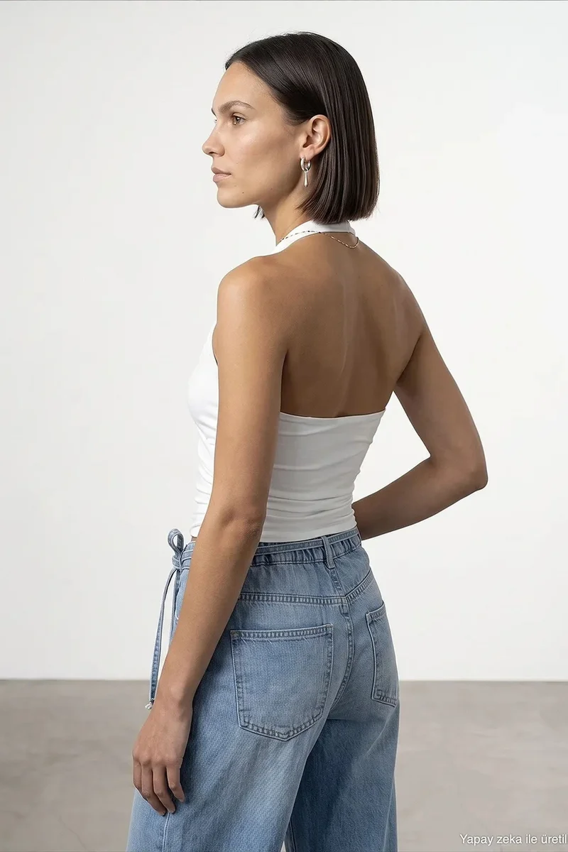 Dilvin White DILVIN Nylon Elastane Blouse for Women | Best Price UAE