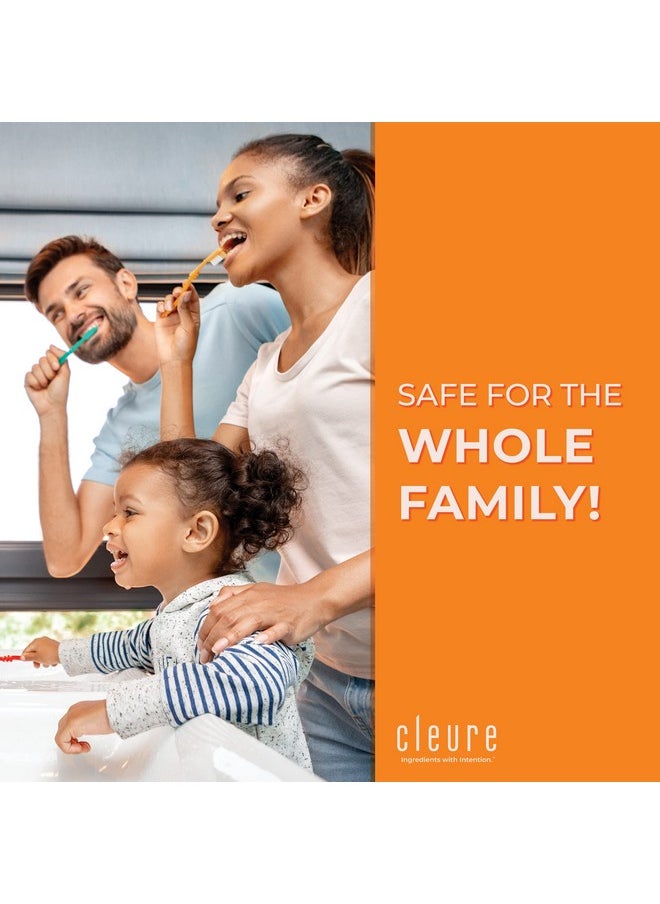 Cleure - Cinnamon No Fluoride Toothpaste - Sls Free, Mint Free - With Xylitol For Fresh Breath & Helps Whiten - For Kids & Adults - Cinnamon Flavored (4Oz Tube, Pack Of 2) - Image 1