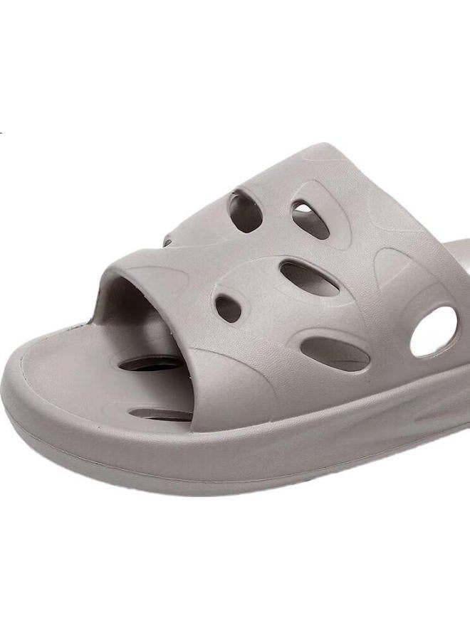 Guoluofei Unisex Summer Bathroom Slippers Hollow Out Eva Anti-Slip Indoor Shower Sandals Yellow Size 36-37 - Image 1