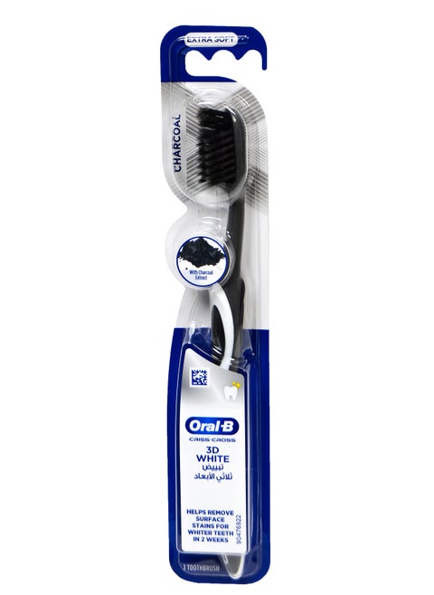 Oral-B Pro-Health Criss Cross Charcoal 3D White Extra Soft Toothbrush, 1 Count
