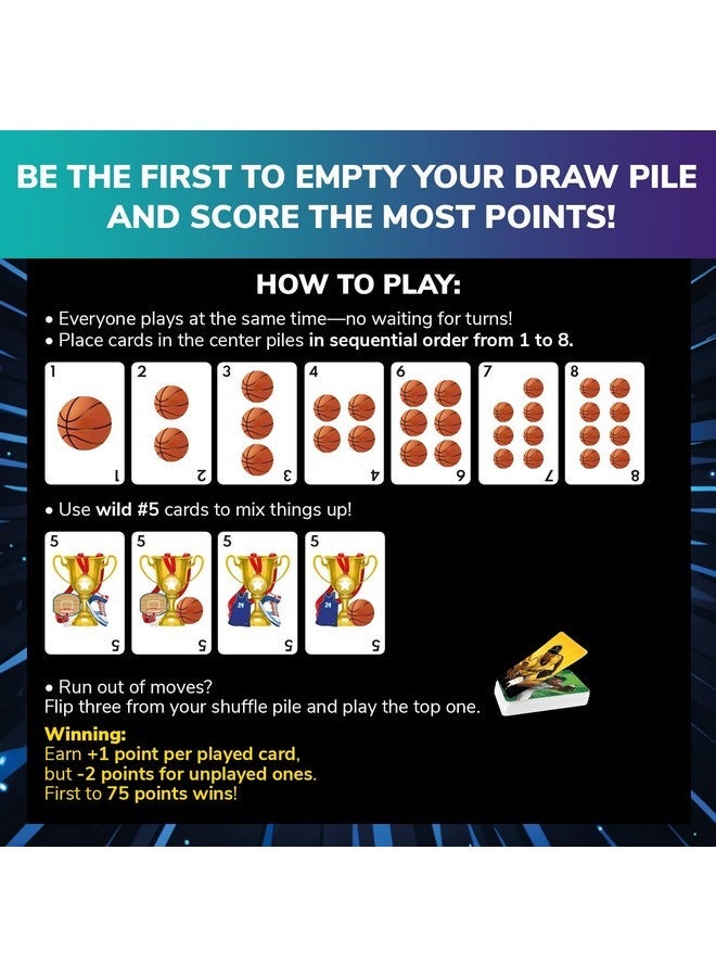 quokka Basketball Fast-Paced Card Game for Kids & Adults - 128 Cards & Easy Rules - Quick & Fun Matching Game - 2-8 Players - Ages 8+ - Perfect for Family Games Night, Travel & Parties - Image 3