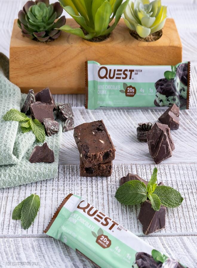 Quest Nutrition Mint Chocolate Chunk Protein Bars, 20g Protein, 1g Sugar, 4g Net Carb, Gluten Free, Keto Friendly, 12 Count - Image 4