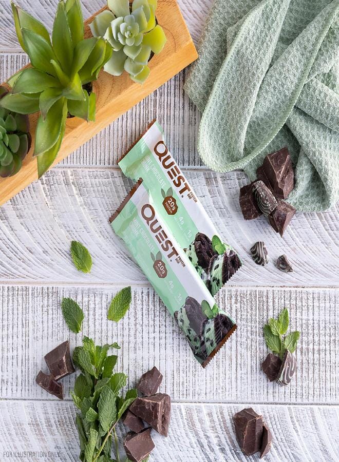 Quest Nutrition Mint Chocolate Chunk Protein Bars, 20g Protein, 1g Sugar, 4g Net Carb, Gluten Free, Keto Friendly, 12 Count - Image 3