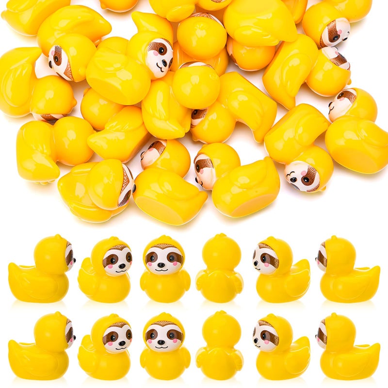GGSTDDUP 60pcs Mini Resin Sloth, Tiny Sloths for Hiding, Miniature Sloth Figurines, Novelty Party Favors Gift Decoration (Yellow Sloth) - Image 1