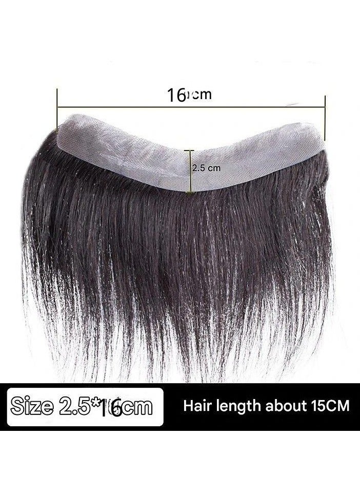 Estelle Men Forehead Hairline Toupee ,100% Human Hair Skin PU Man Hairpieces ,Frontal Hair Topper for Receding Natural Hairline Replacement Systems - Image 2