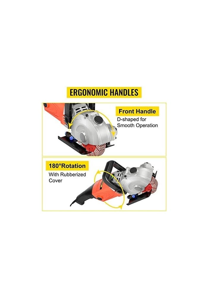 AQ AQSON آلة قطع الجدران الكهربائية AQSON - أداة شق 1400 واط للطوب والجرانيت والرخام والخرسانة - Image 5