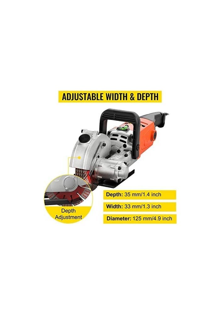 AQ AQSON آلة قطع الجدران الكهربائية AQSON - أداة شق 1400 واط للطوب والجرانيت والرخام والخرسانة - Image 2