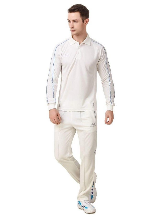 Nivia Eden Full Sleeve Cricket Jersey For Men | Cricket Kit | Cricket T-Shirt For Men | White Jersey (S, White)  - Image 3
