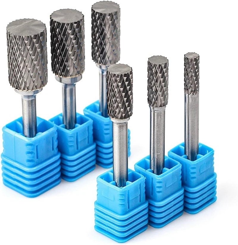 6Pcs AX06 16 Tungsten Carbide Rotary File Milling Carving Burr Die Grinder Abrasive Tools - Image 1