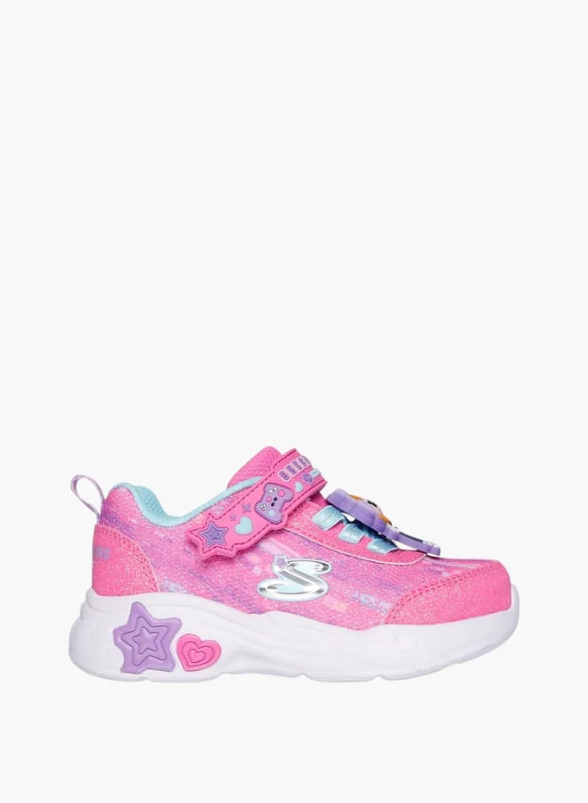 SKECHERS Girls' Printed Sports Shoes With Hook And Loop Closure - Snuggle Sneaks