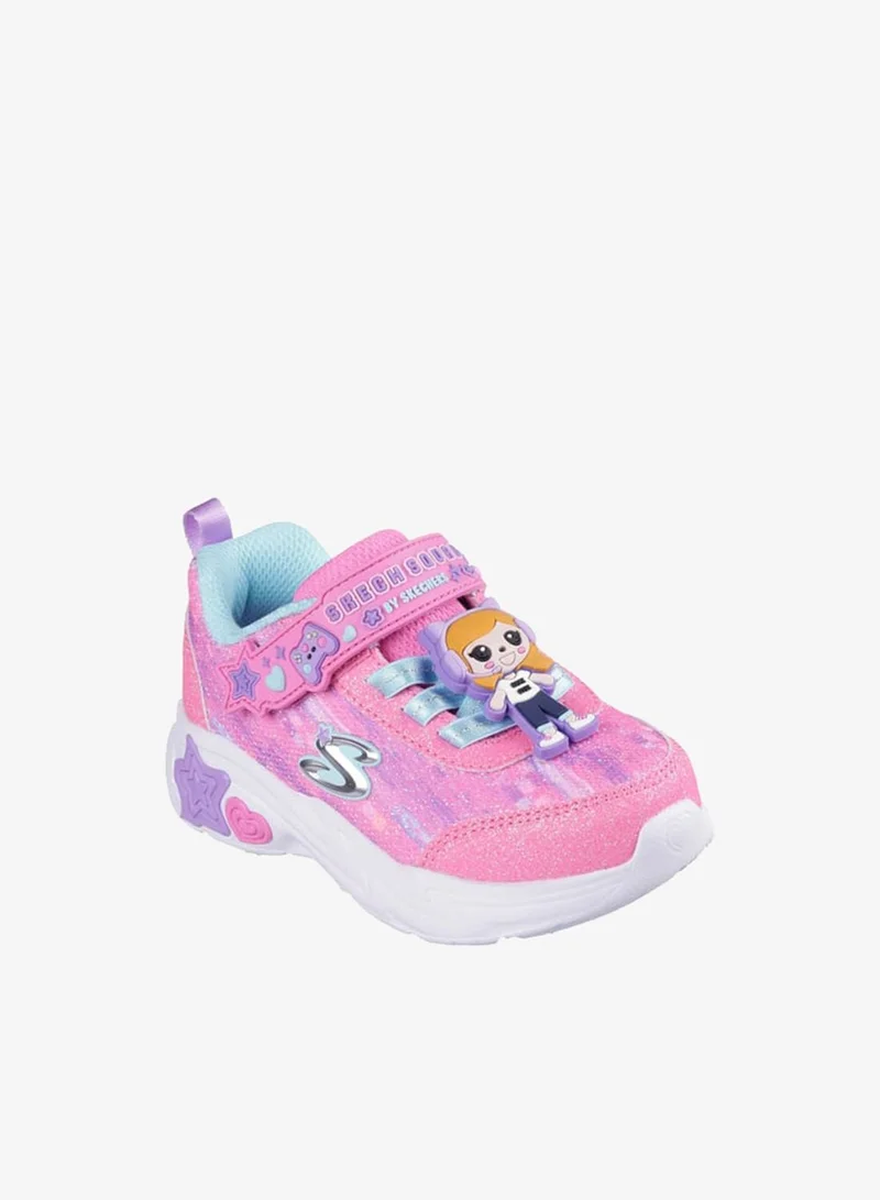 SKECHERS Girls' Printed Sports Shoes With Hook And Loop Closure - Snuggle Sneaks