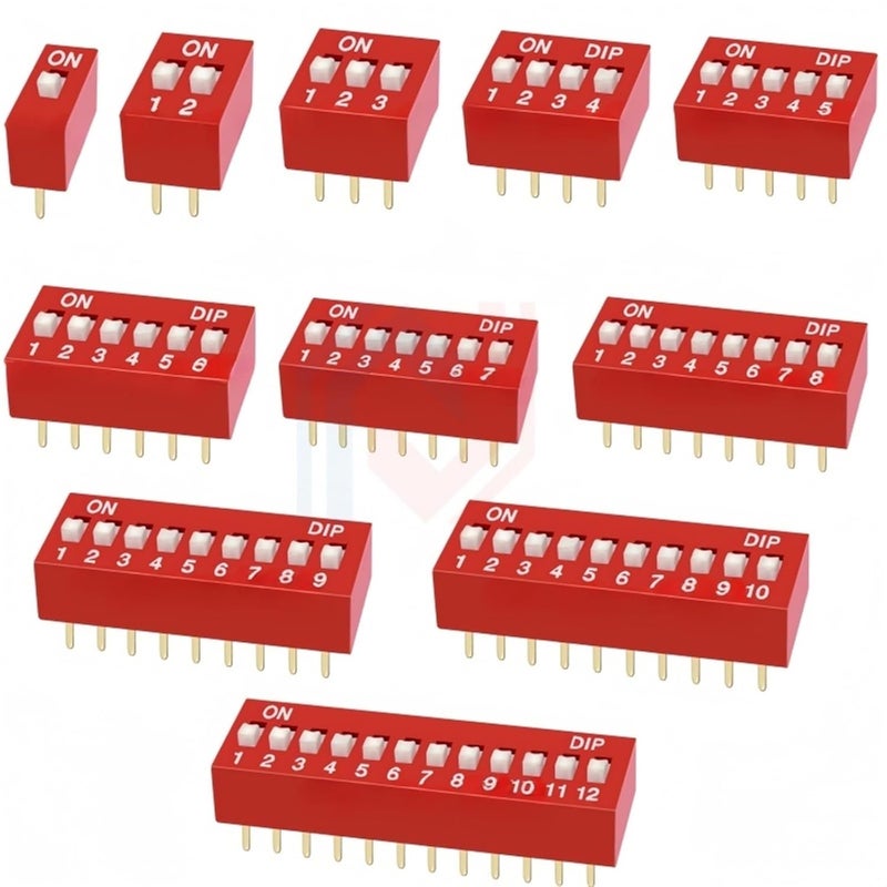 نوع الشريحة مفتاح الانزلاق مفتاح تبديل مزدوج 2 54 ملم 1P إلى 12 دبوس لدوائر لوحات التجارب 8 اتجاهات 5 قطع - Image 1