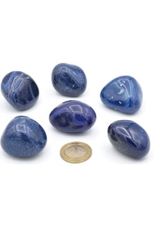 Murty99 Genuine Drum Natural Dark Blue Agate Stone Rock Piece  - Image 3