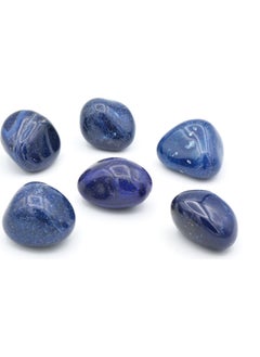 Murty99 Genuine Drum Natural Dark Blue Agate Stone Rock Piece  - Image 1