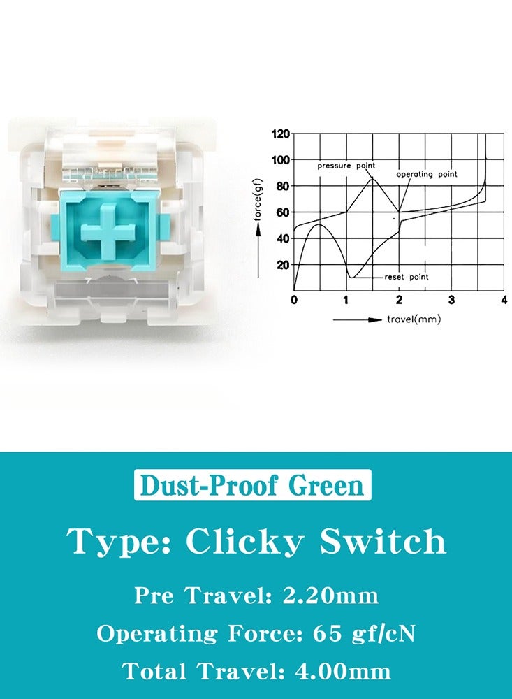 110pcs 3-pin Keyboard Switch Clicky Linear Tactile Dust-proof Green Switch RGB LED SMD Game Console With MX Switch Outemu Mechanical Keyboard Switch - Image 2