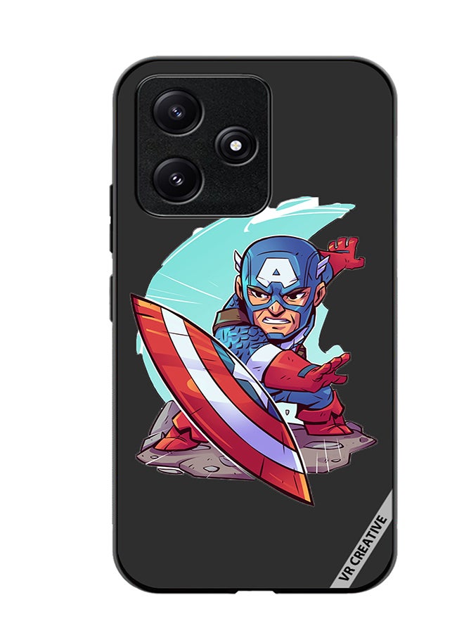 VR CREATIVE Protective Case Cover For Xiaomi Poco M6 Pro 5G Superhero Captain America Design Multicolour - Image 1