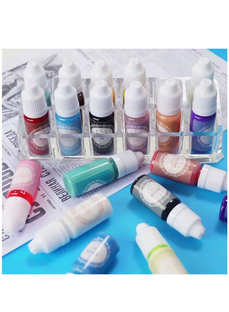 مجموعة من 18 لون للريزن غير شفافة كاتمة سعة 10 مل - Image 5