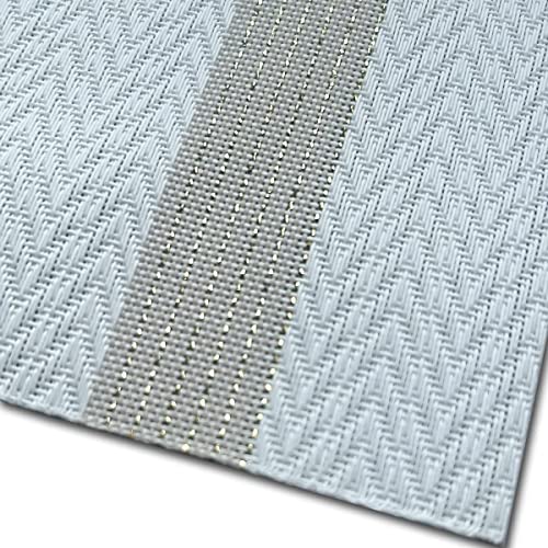 Mockery Vinyl Placemats Set of 4, Rectangle 12"×18" Washable Vintage Woven Placemats, Non-Slip Insulation Placemat Washable Table Mats for Dining Kitchen Restaurant Table (31-White) - Image 3