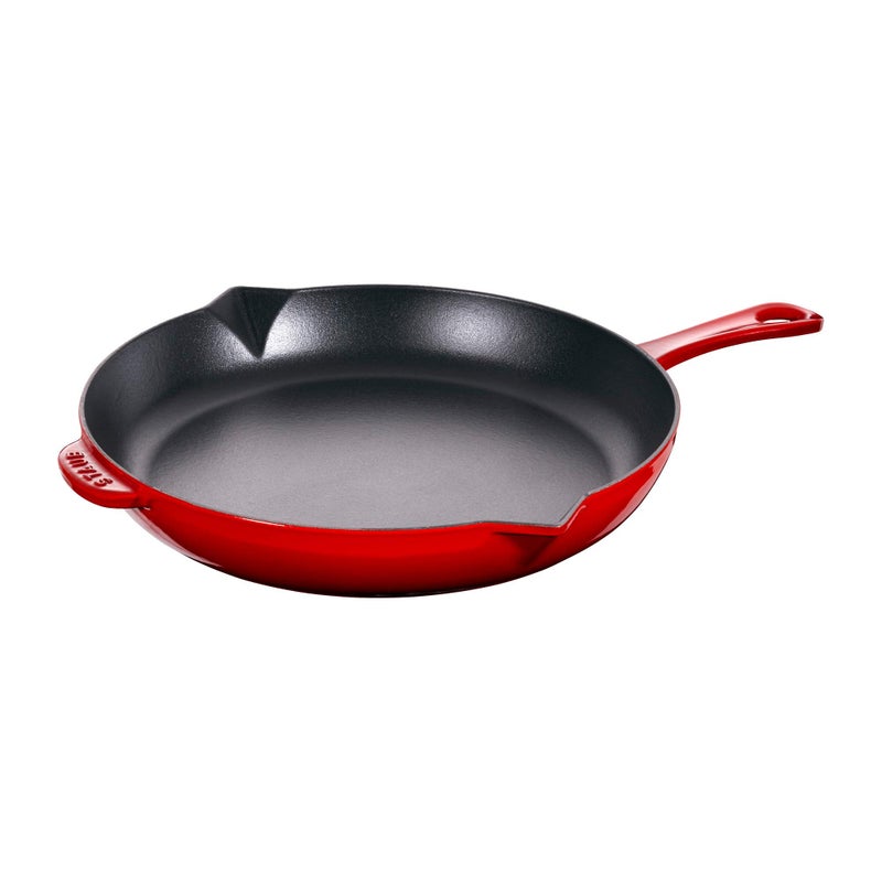 Staub Cast Iron 10-inch Fry Pan - Cherry, Made in France - Image 1