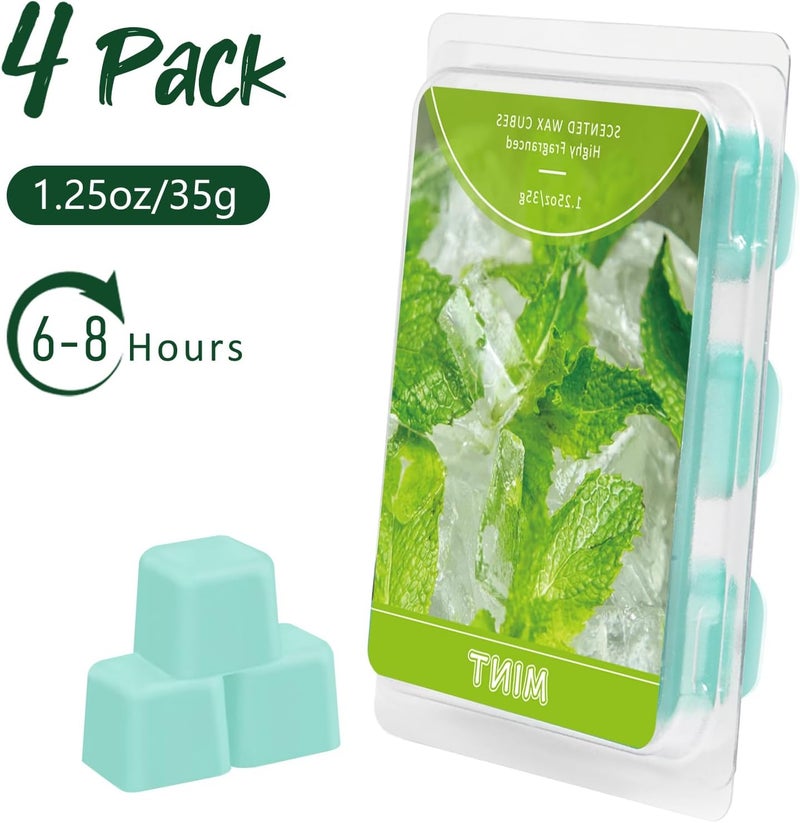 STRN Wax Melts, Mint Scented Soy Wax 4 Packs, Long-Lasting Home Fragrance Scented Wax Cubes for Warmers, for Bedroom, Living Room, Bathroom, Office (4 x 1.25 oz) - Image 3